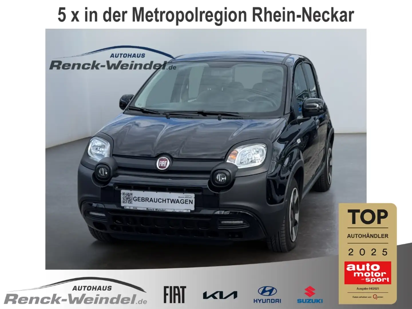 Fiat Panda Cross 1.0 GSE Klimaanlage Start-Stop BC teilb.Rück Schwarz - 1
