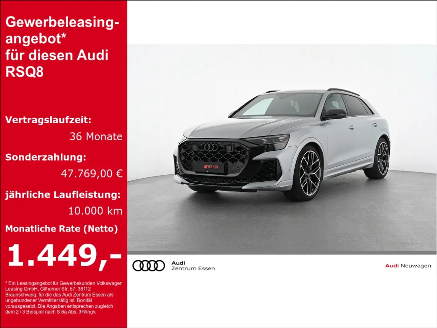 Audi RS Q8 SUV PERFORMANCE KERAMIK LED LASER NAVI PANO Zilver - 1