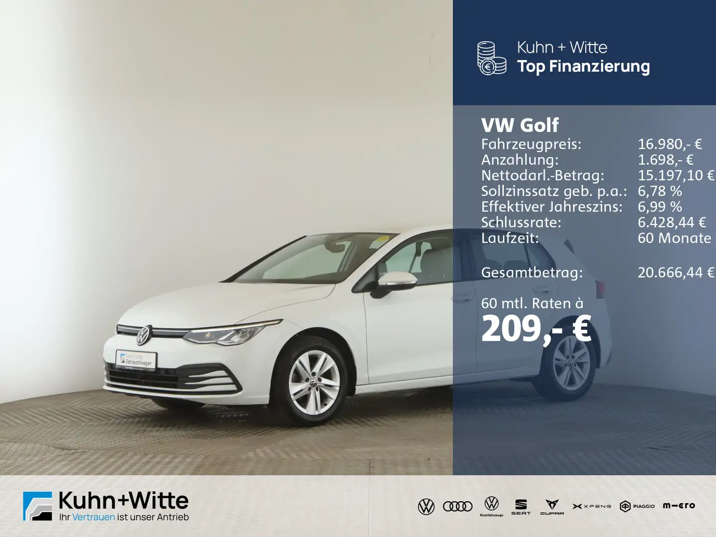 Volkswagen Golf VIII 2.0 TDI Life *DC*LED*PDC* Blanc - 1