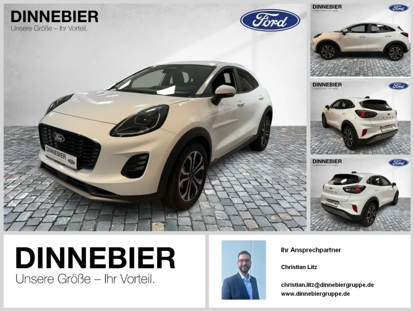 Ford Puma TITANIUM 5D 1.0T 125 MHEV B2JW DynLi SpurH Weiß - 1