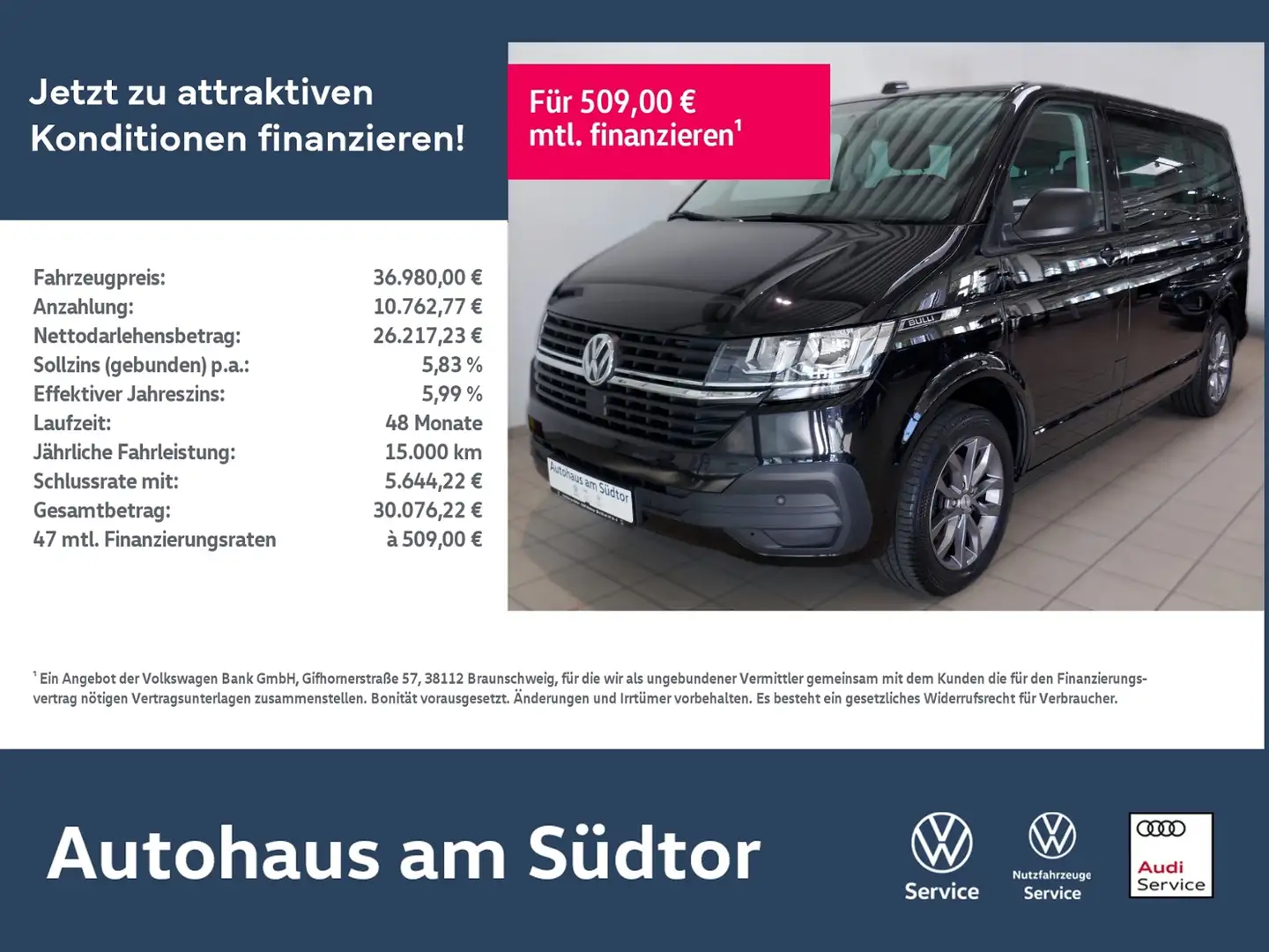 Volkswagen T6.1 Multivan Trendline 2.0 TDI DSG PDC ACC Navi Noir - 1