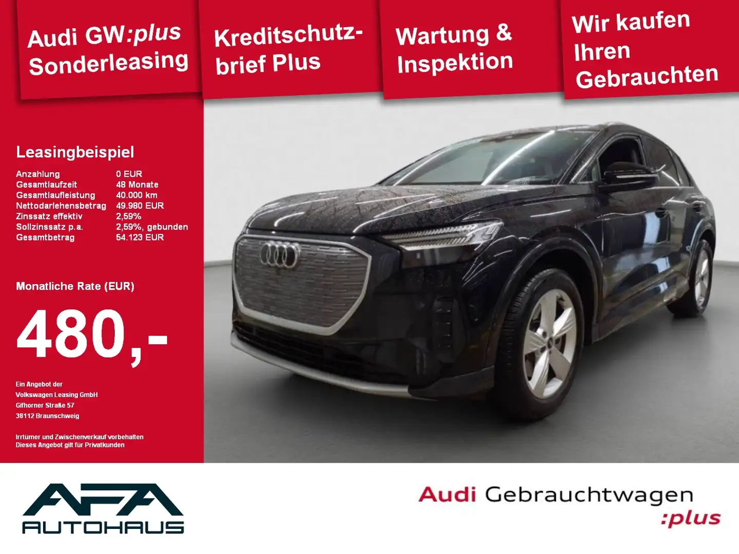 Audi Q4 e-tron 55 quattro 82 kWh Matrix*AHK*Pano*RFK Schwarz - 1