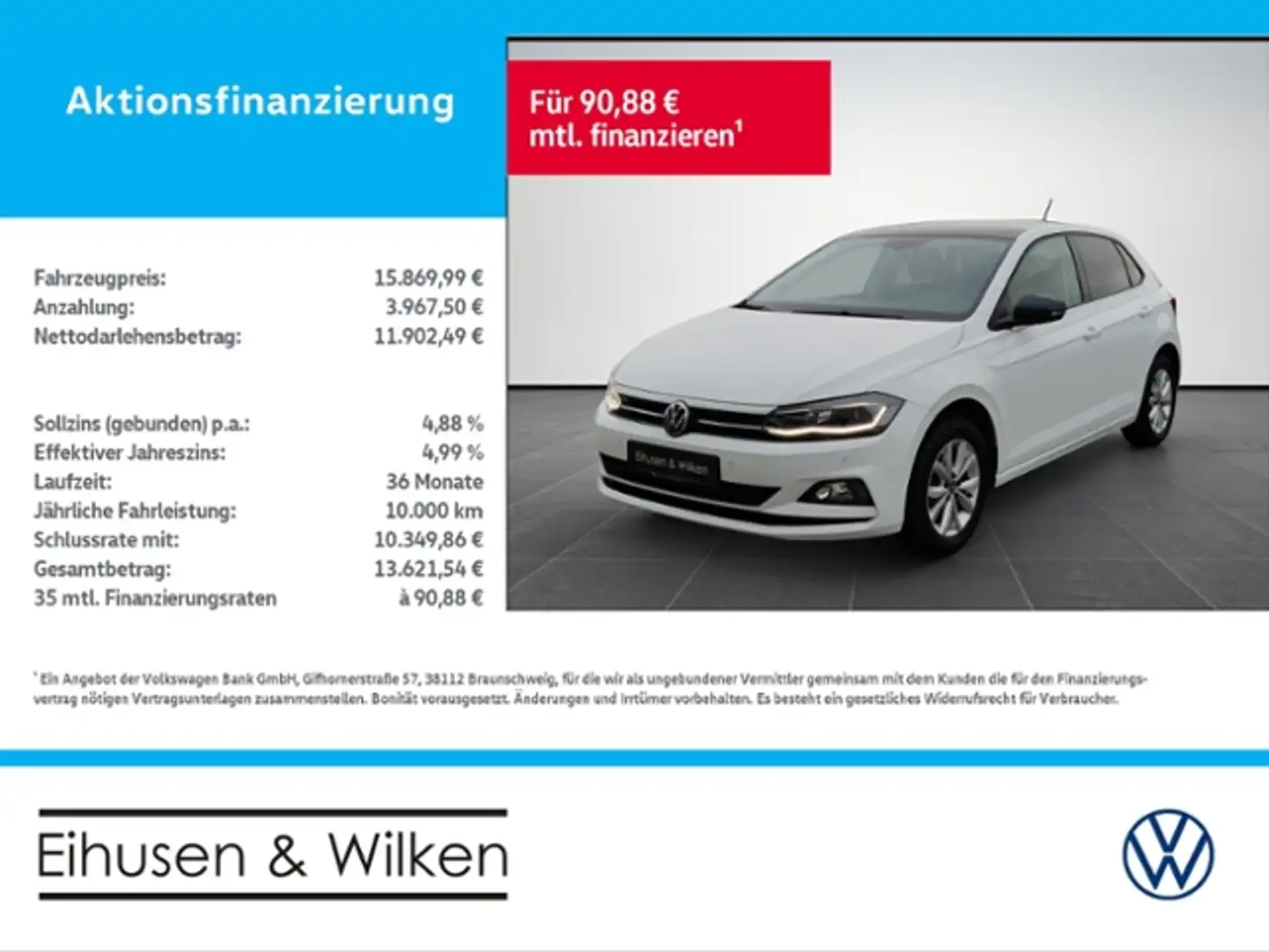 Volkswagen Polo 1.0+TSI+HIGHLINE+LED+SHZ+DAB+ Weiß - 1