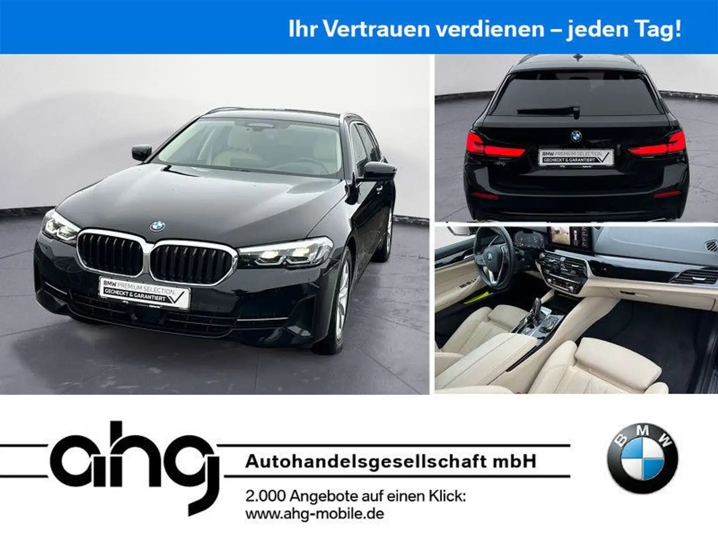 BMW 520 d xDrive Touring Aut. Klimaaut. Head-Up AHK H Schwarz - 1