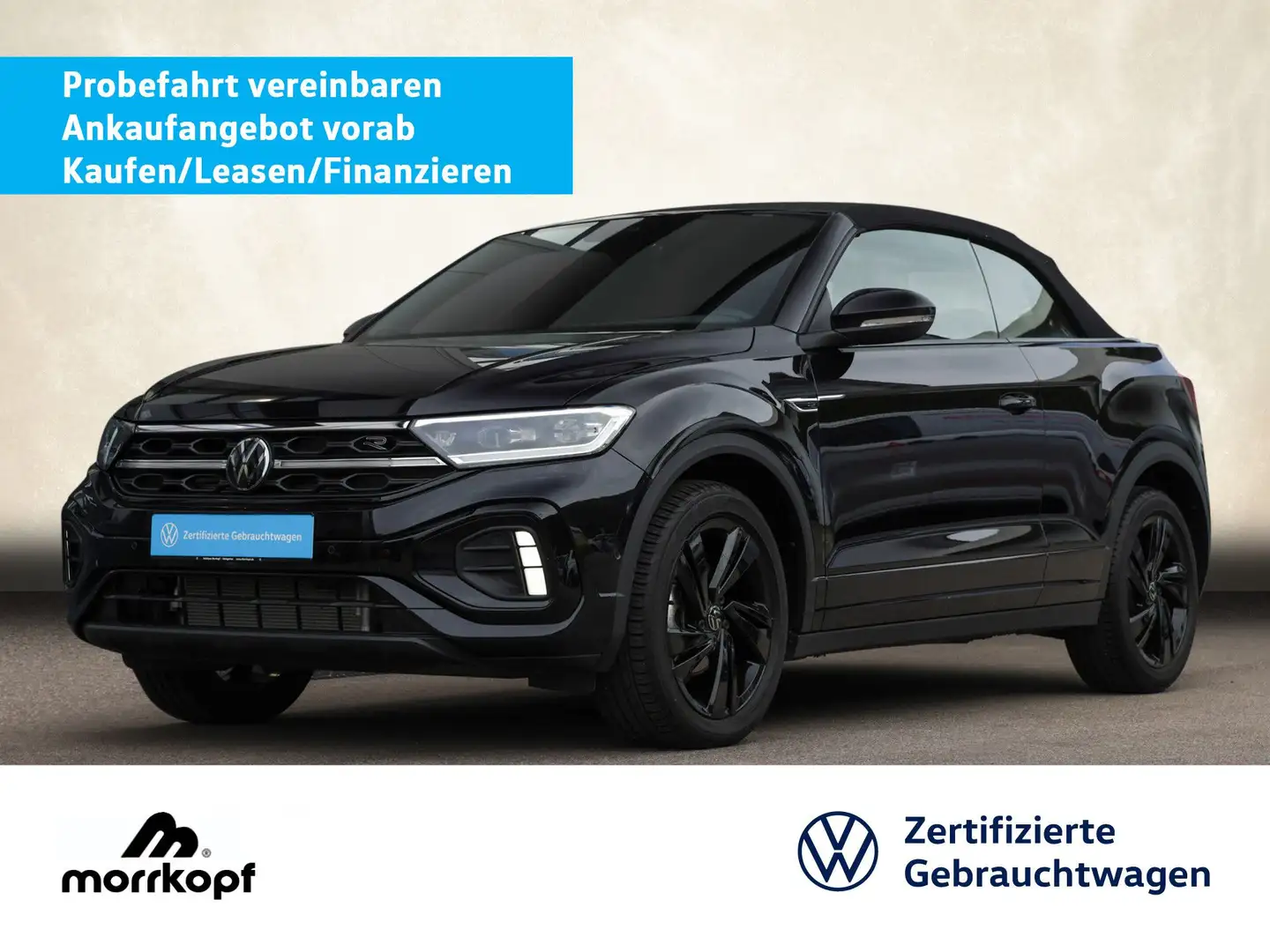 Volkswagen T-Roc Cabriolet 1.5TSI R-LINE +LEDER+AHK+ Navi LED Schwarz - 1