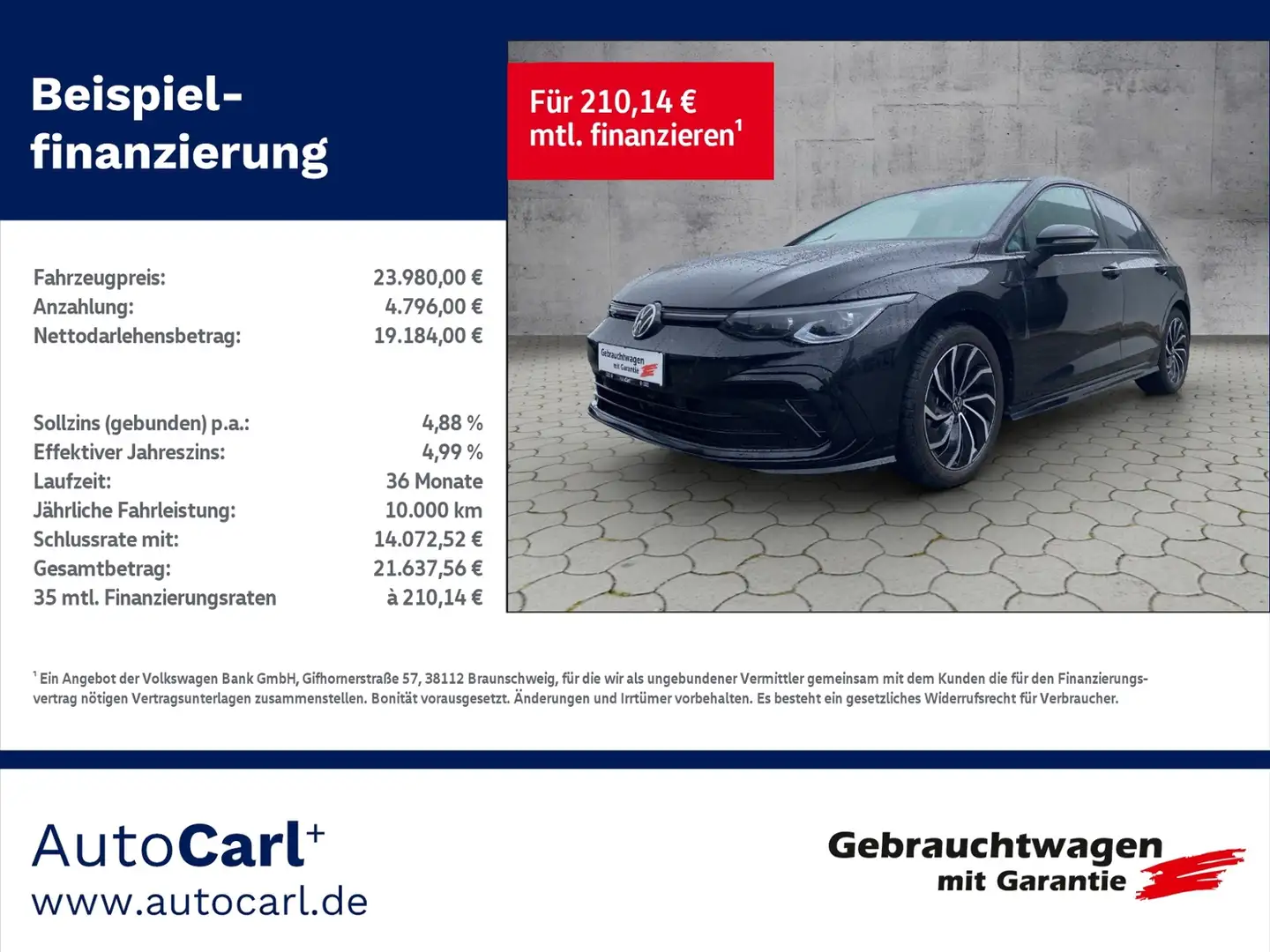 Volkswagen Golf VIII R-Line 1.5TSI AHK/Matrix/Pano/Navi/ACC KLIMA Noir - 1
