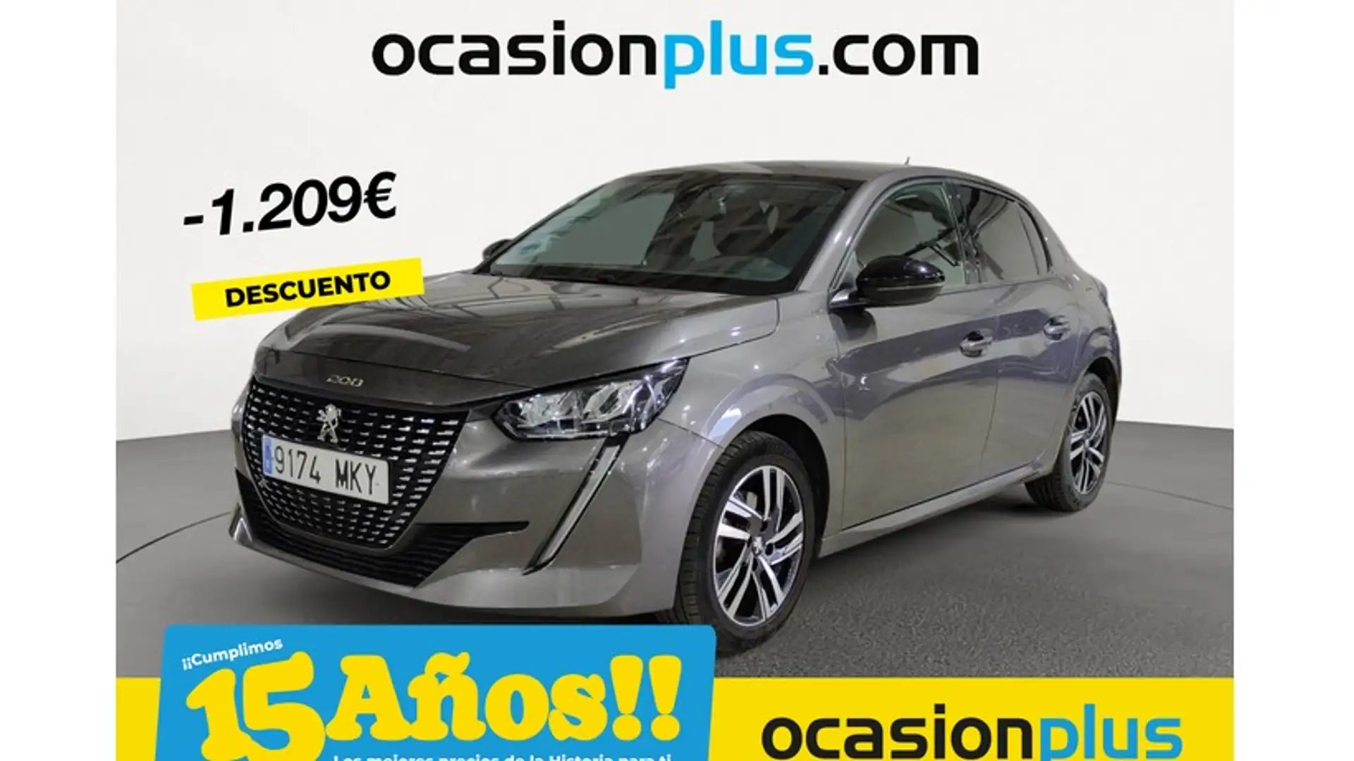 Peugeot 208 1.2 Puretech S&S Allure 100 Grau - 1