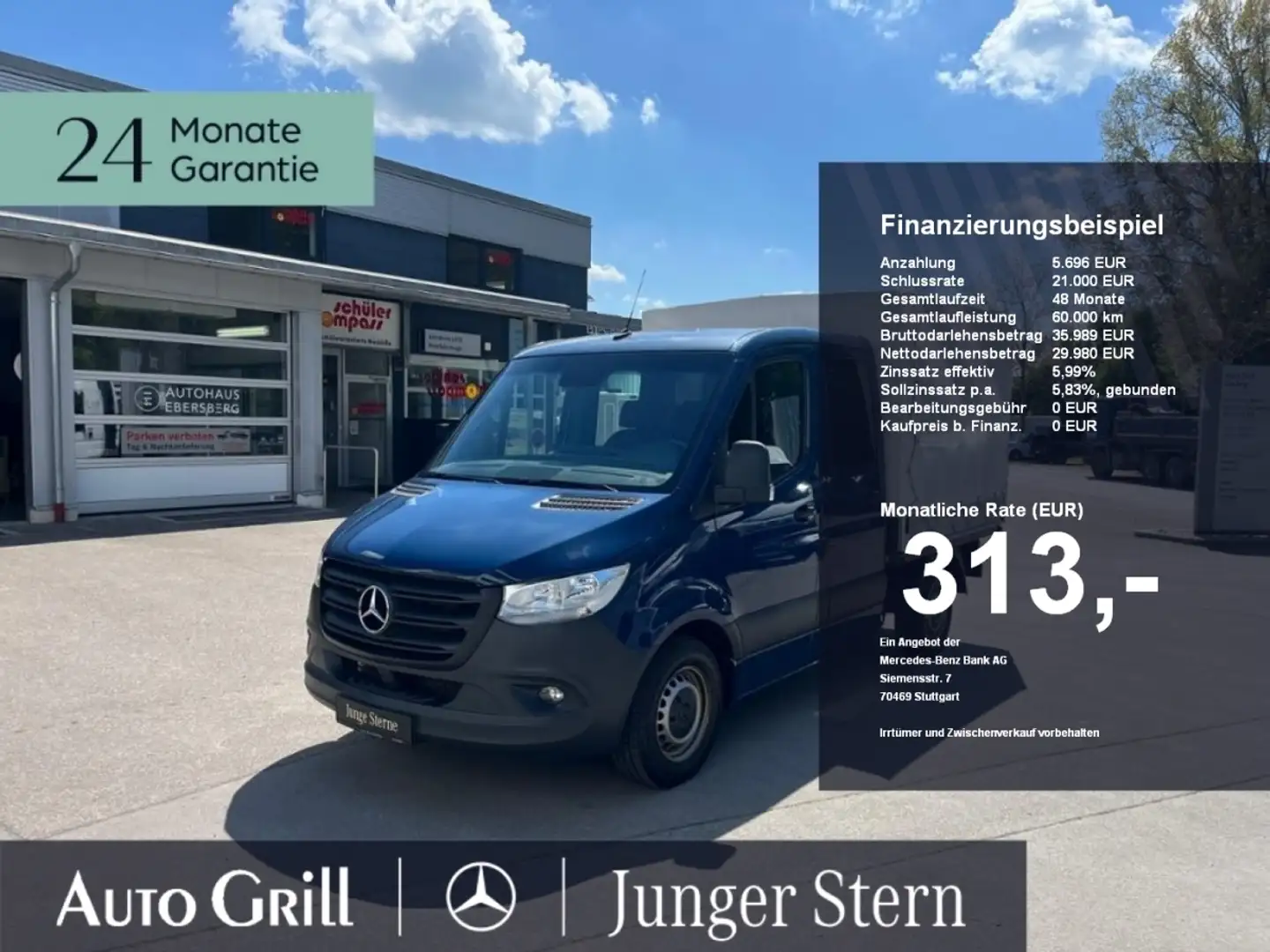 Mercedes-Benz Sprinter 215 CDI DOKA Plane Autom Klima AHK SHZ Blau - 1