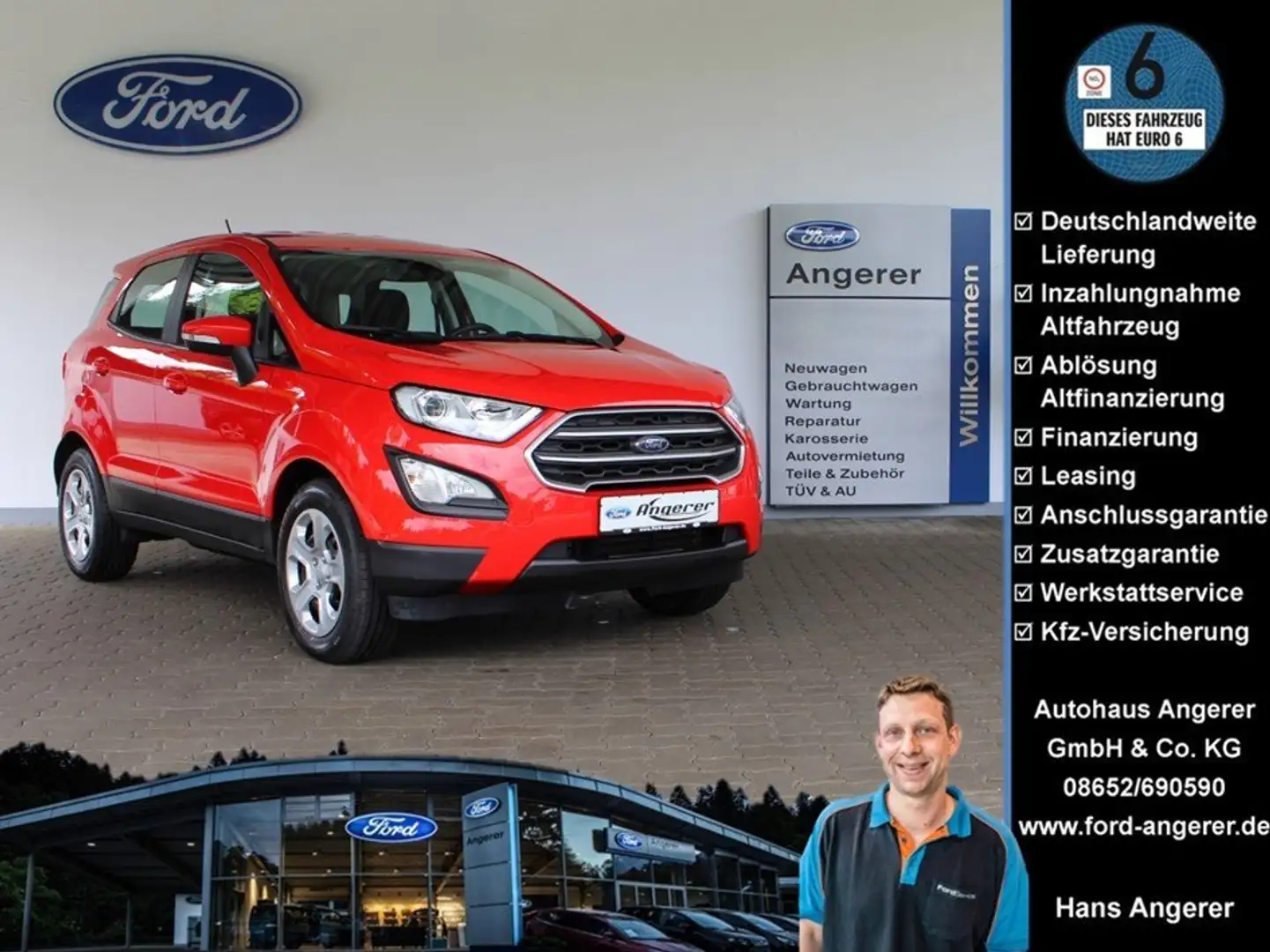 Ford EcoSport Cool&Connect Touch,BT,USB,Tempo,LED,WinPak,8-fach Rot - 1