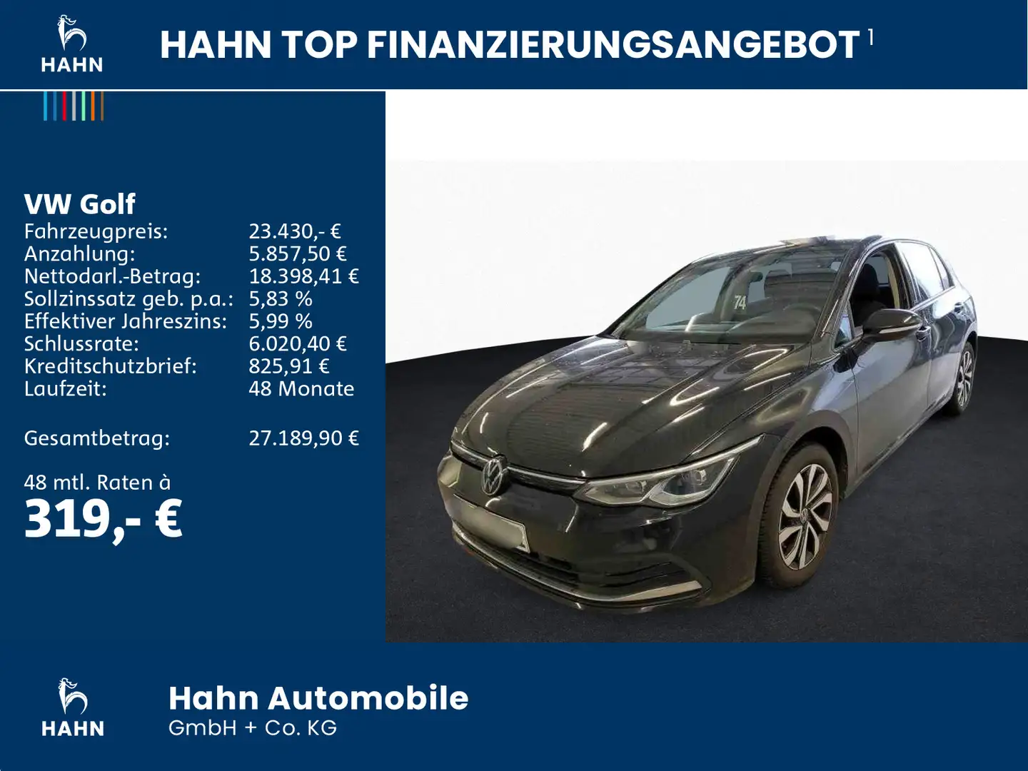 Volkswagen Golf VIII 1,5TSI ACTIVE STANDHZ NAV KAM LED ACC Schwarz - 2