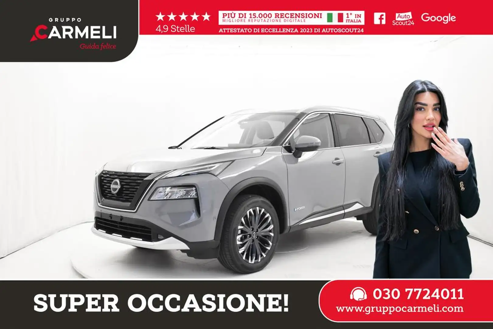 Nissan X-Trail 1.5 e-power Tekna e-4orce 4wd auto - NUOVO Gris - 1