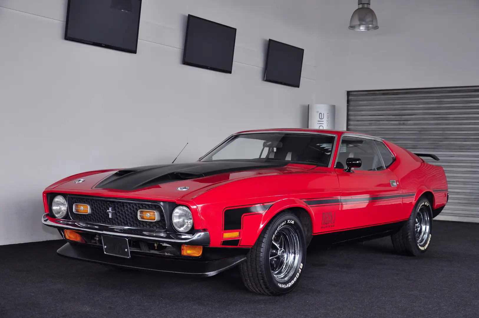 Ford Mustang Mach 1 (351 cui / 5.7 V8) ! Promi-Vorbesitz ! Rot - 1
