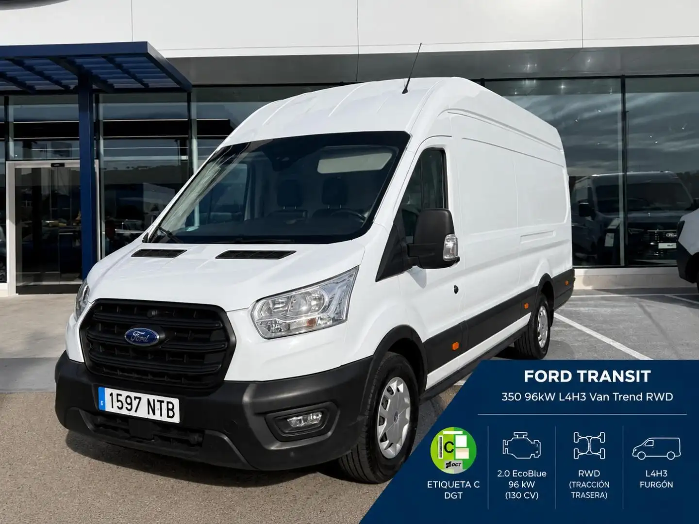 Ford Transit 350 96kW L4H3 Van Trend RWD MHEV Blanco - 1