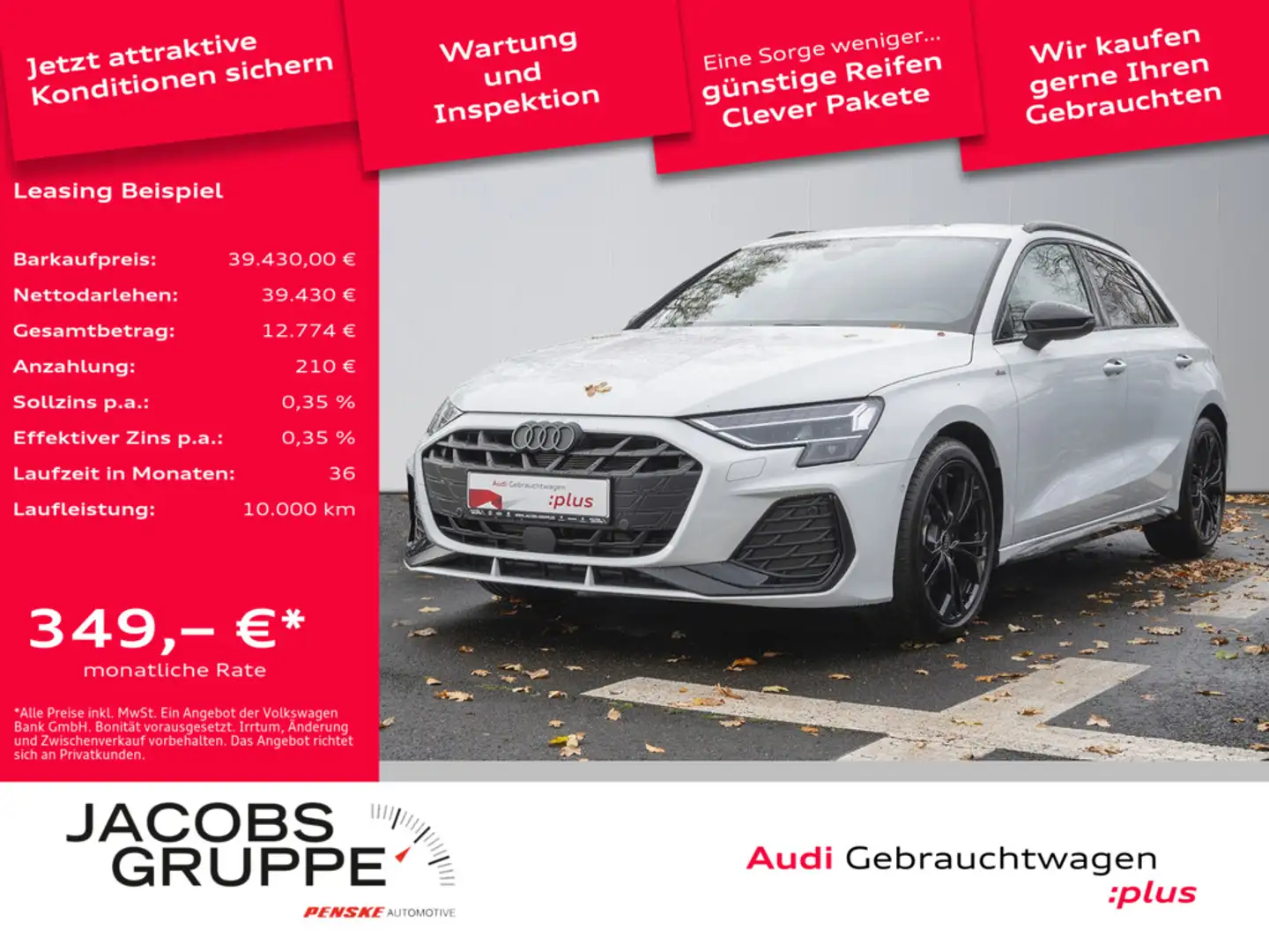 Audi A3 Sportback 30 TFSI S-tronic S line HUD, Kam Weiß - 1