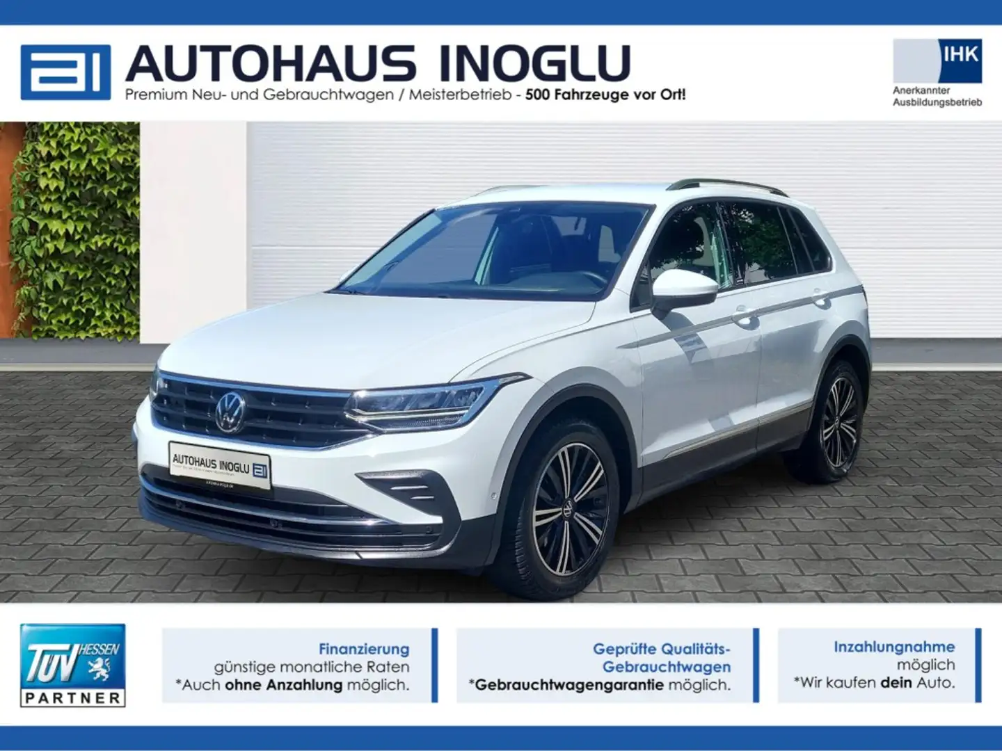 Volkswagen Tiguan 2.0 TDI Active DSG Navi+AHK+Lenk SHZ+R-Kam+ Weiß - 1