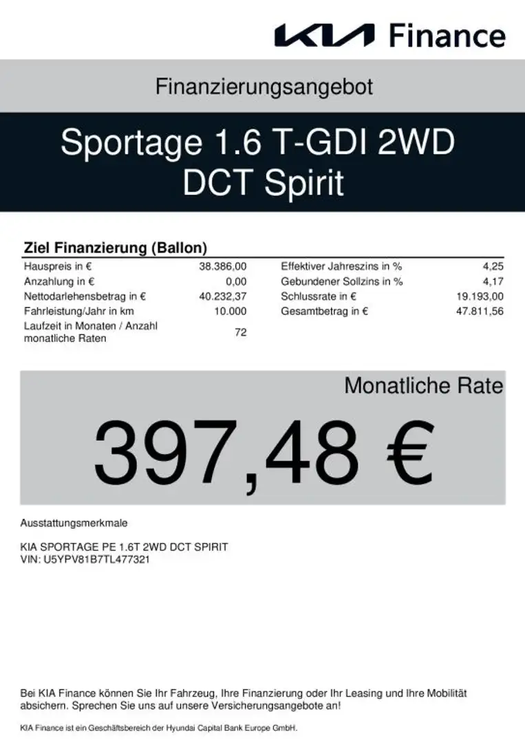 Kia Sportage PE 1.6 T 2WD DCT Spirit UVP 45.479 EUR Grün - 2