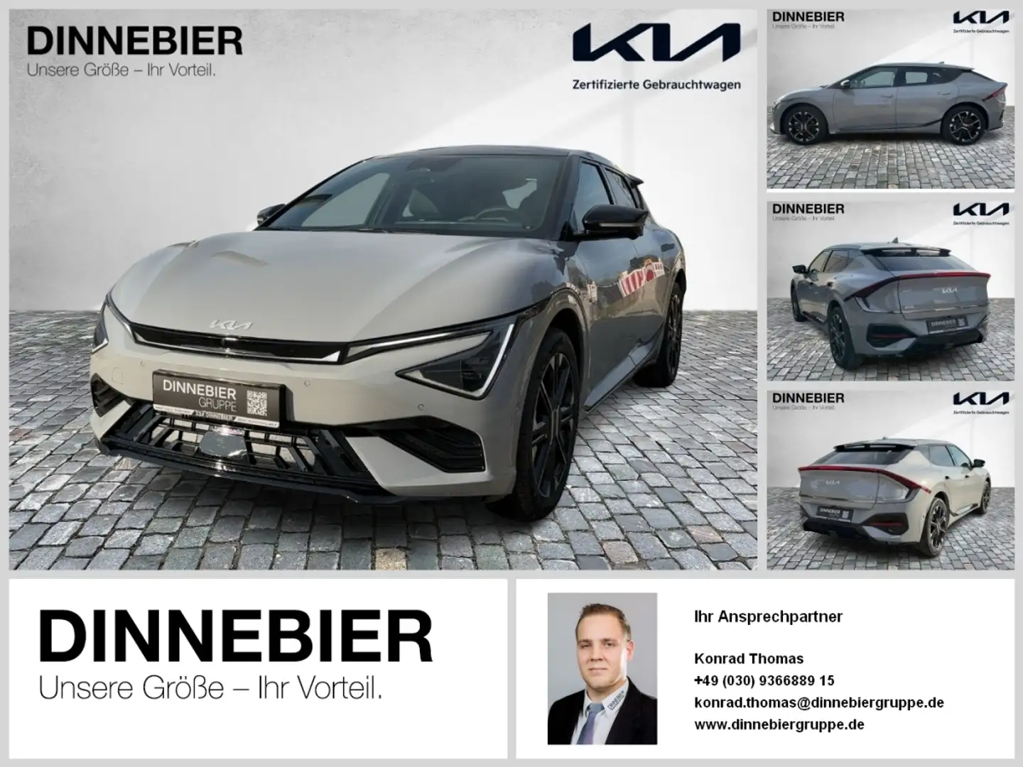 Kia EV6 GT-Line 84kWh RWD Glasdach+LED+360°Kamera Grau - 1