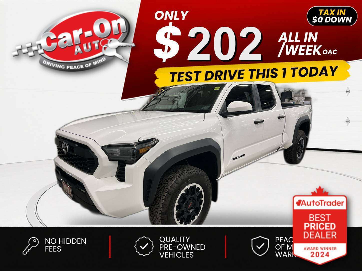 White 2024 Toyota Tacoma Pickup Truck Automatic