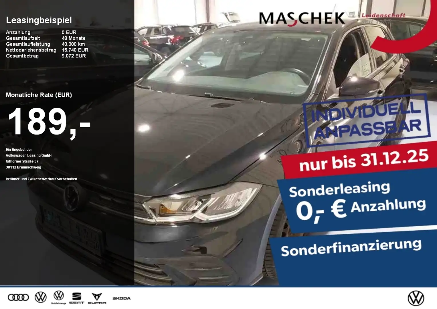 Volkswagen Polo Life 1.0 TSI DSG Navi LED Sitzh. AppConnect AUT LE Schwarz - 1