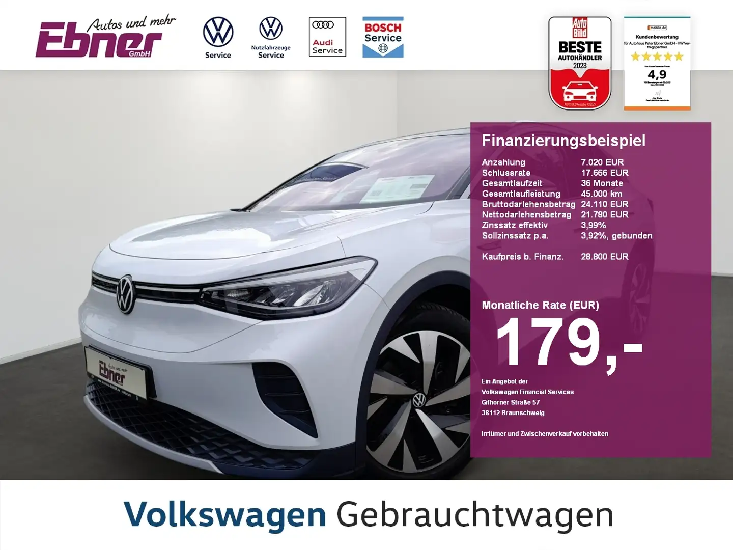 Volkswagen ID.4 1st EDITION 82KW/h AHK+KAMERA+WPUMPE+CCS+ACC+NAVI+ Schwarz - 1