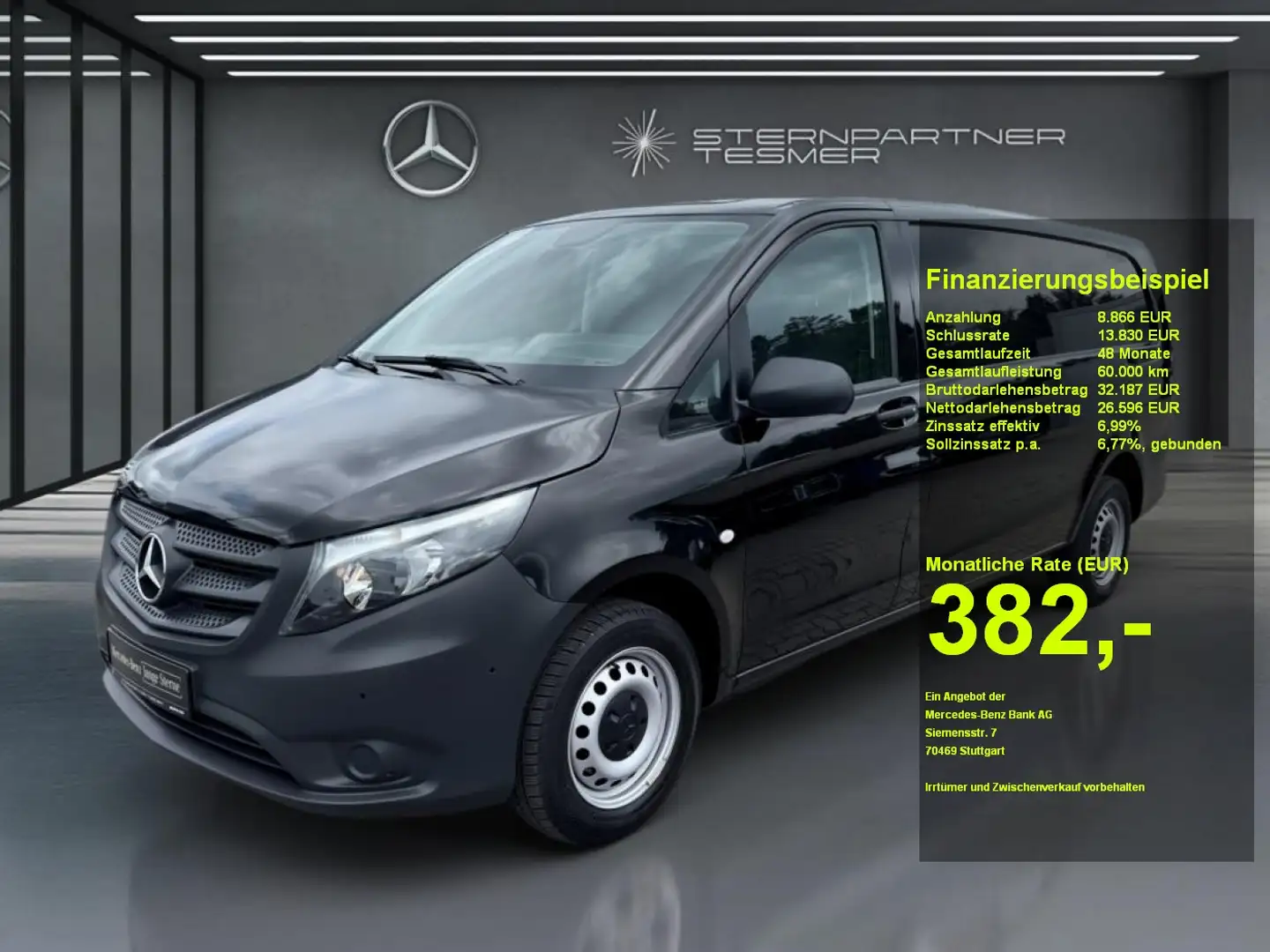 Mercedes-Benz Vito 116 CDI Kasten Extralang Klima+Navi+Kamera Schwarz - 1