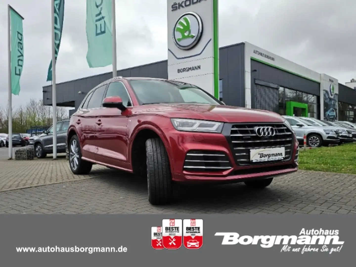 Audi Q5 55 TFSI-e quattro S-Line Sport PANO NAV Leder MEM Rot - 1