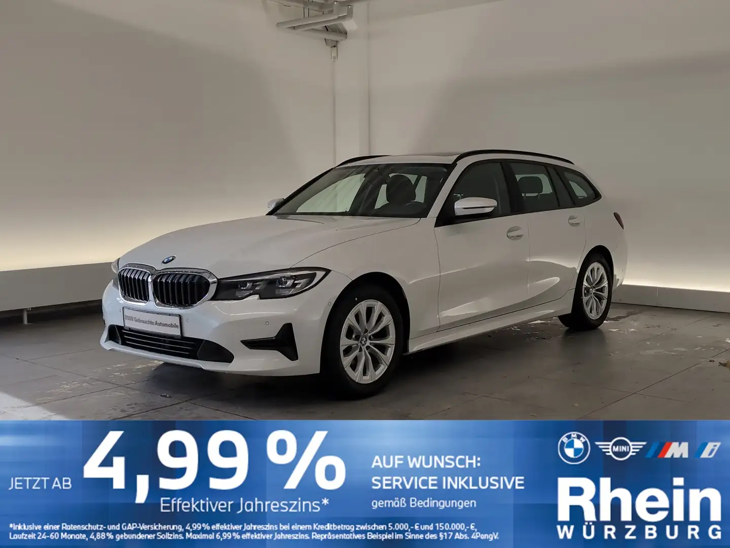 BMW 318 d Touring Advantage AHK/Pano/SHZ/DAB/Lordose AHK/P Weiß - 1