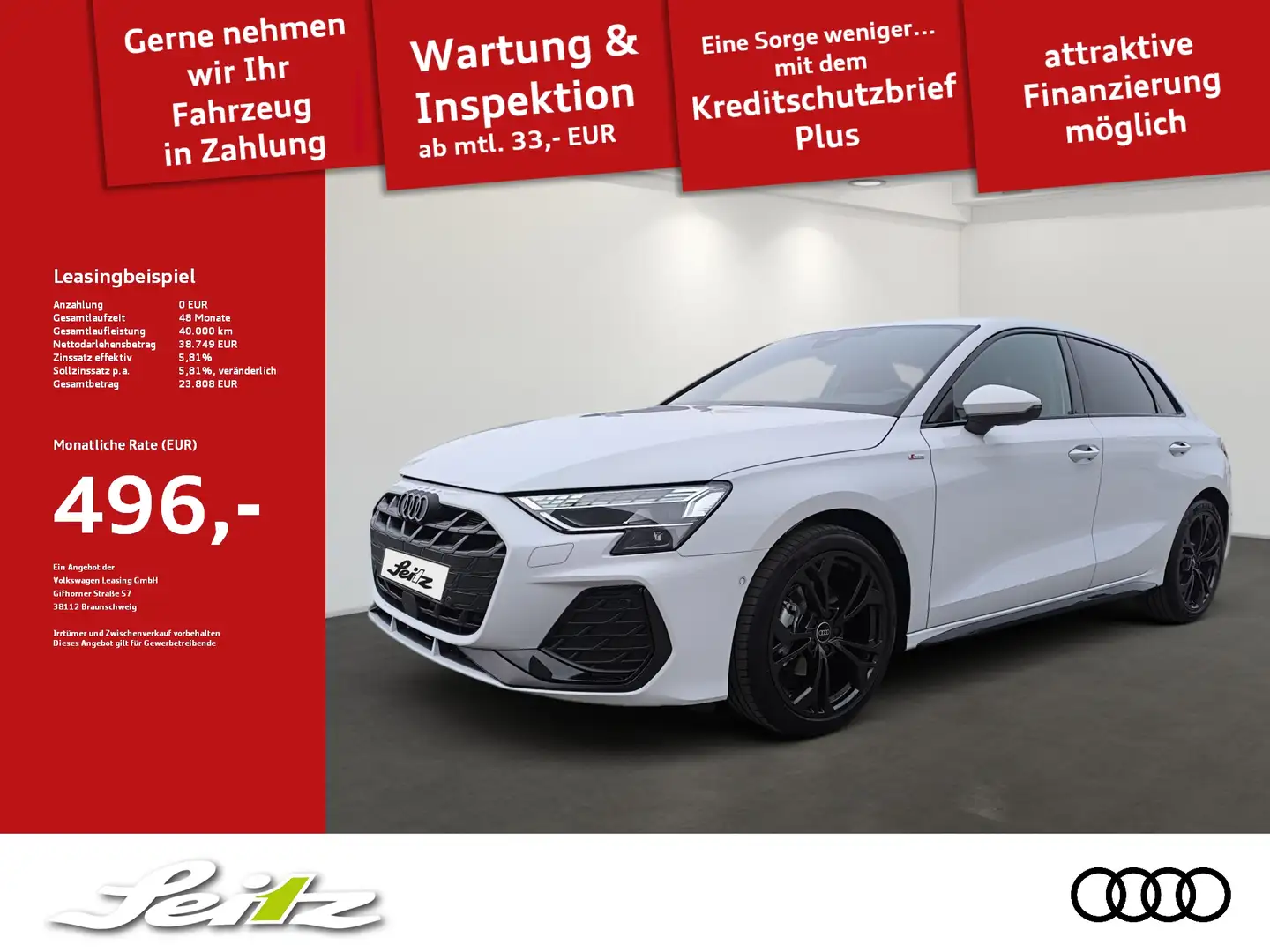 Audi A3 Sportback 35 TFSI S line *NAVI*KAMERA*SITZH* Wit - 1