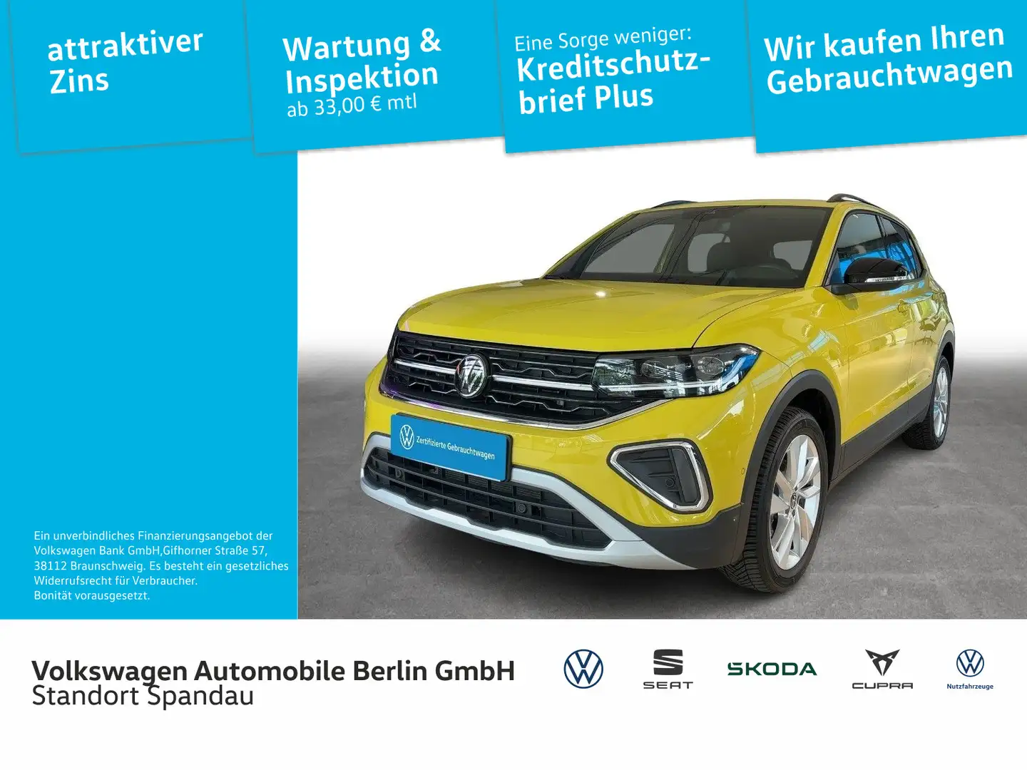 Volkswagen T-Cross 1.0 TSI Goal DSG ACC LED PDC Jaune - 1