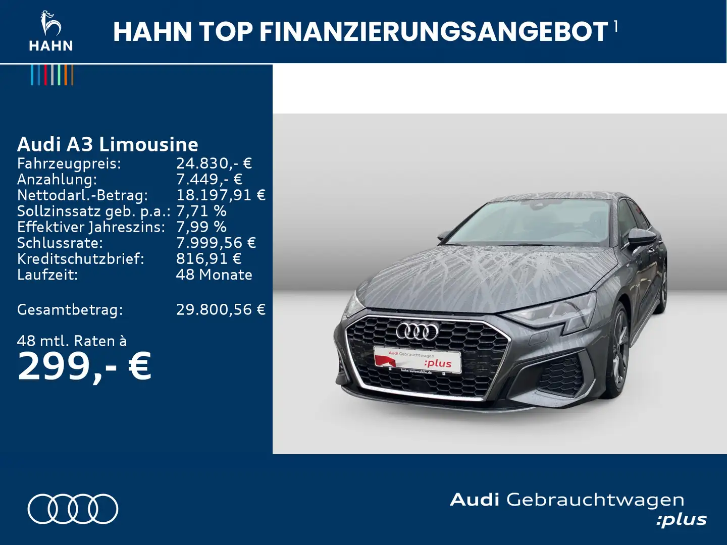 Audi A3 35TFSI S line Virtual LED Sitzh Grau - 2