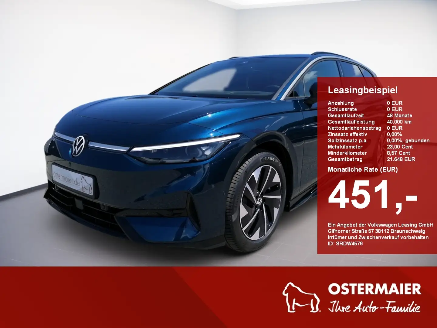 Volkswagen ID.7 Tourer Pro 77 kWh 1-Gang-Automatik Blau - 1
