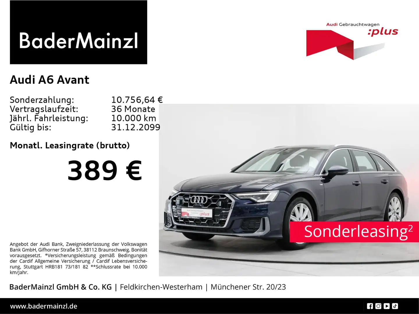 Audi A6 55 TFSI quattro S line Matrix ACC Pano Blau - 1