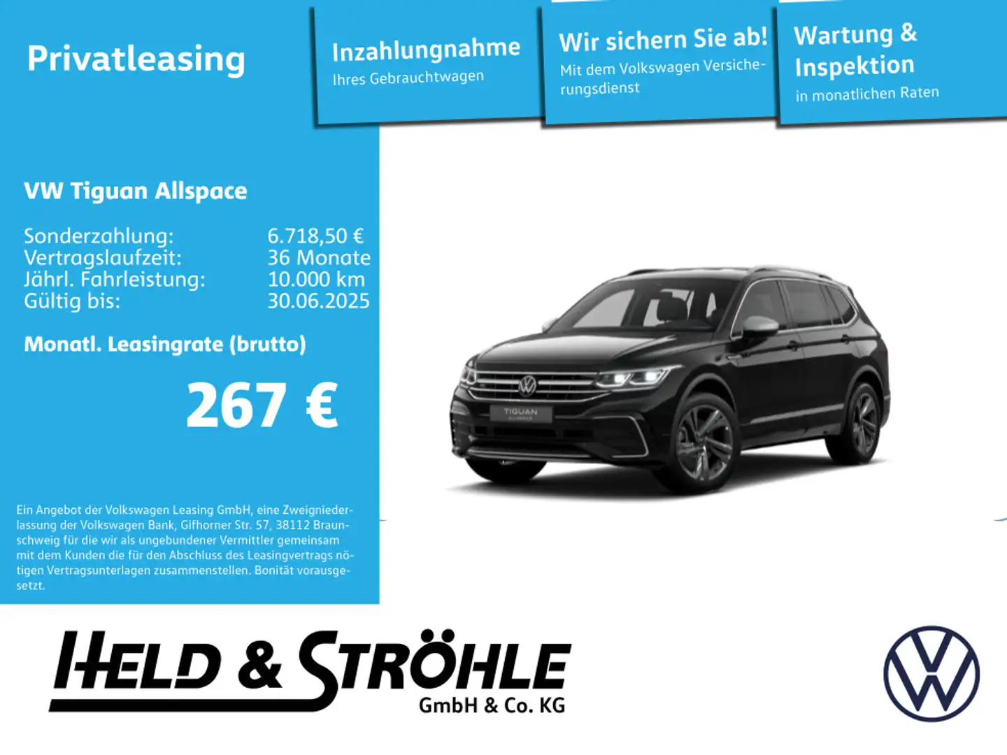Volkswagen Tiguan Allspace R-Line 2.0 TSI DSG 4M AHK NAV 20 Schwarz - 1