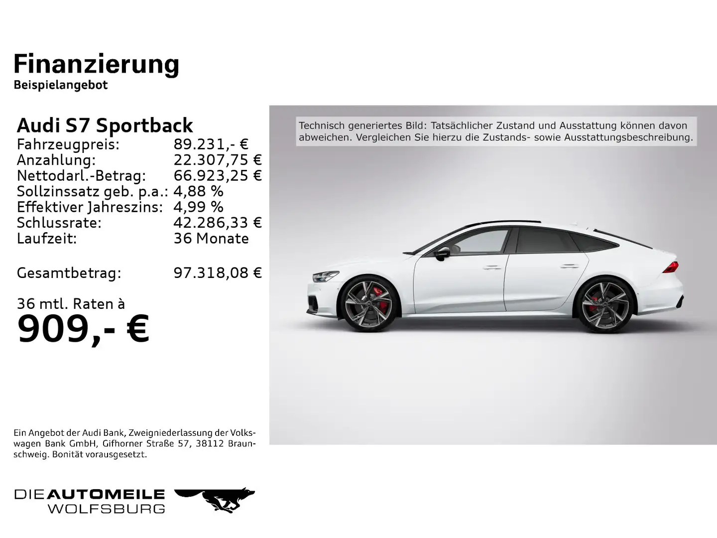 Audi S7 (4KA)(03.2019->) 3.0 TDI quattro ba Weiß - 2