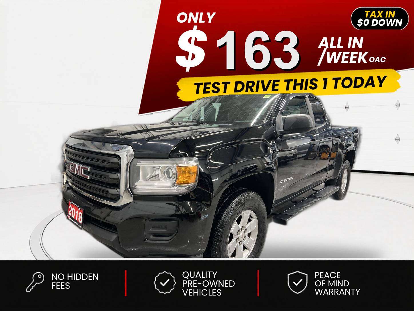 Black 2018 GMC Canyon Pickup Truck Four-Wheel Drive Automatic