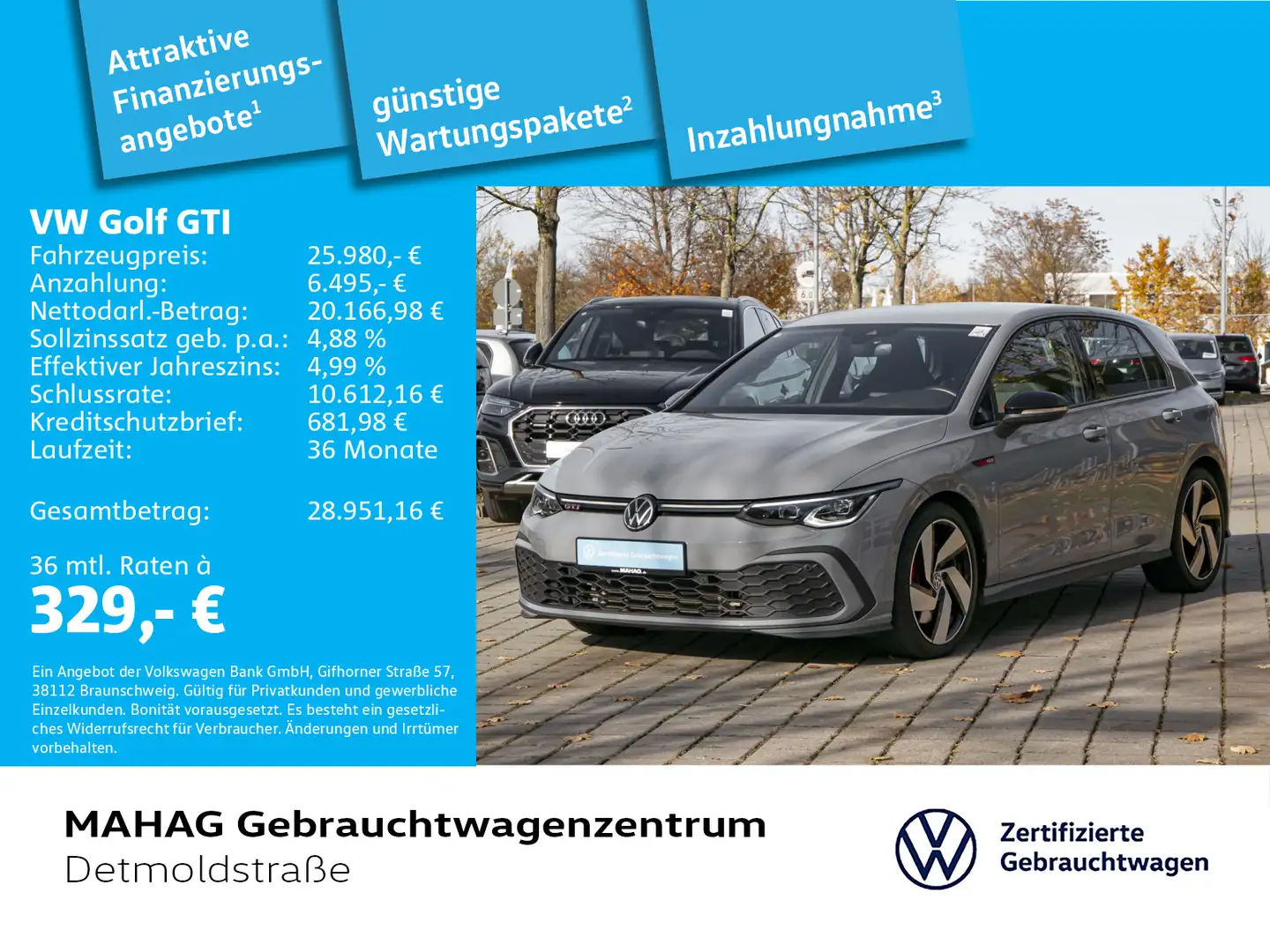 Volkswagen Golf GTI Golf VIII GTI 2.0 TSI LED+ Navi ParkAssist AppCo Grau - 1
