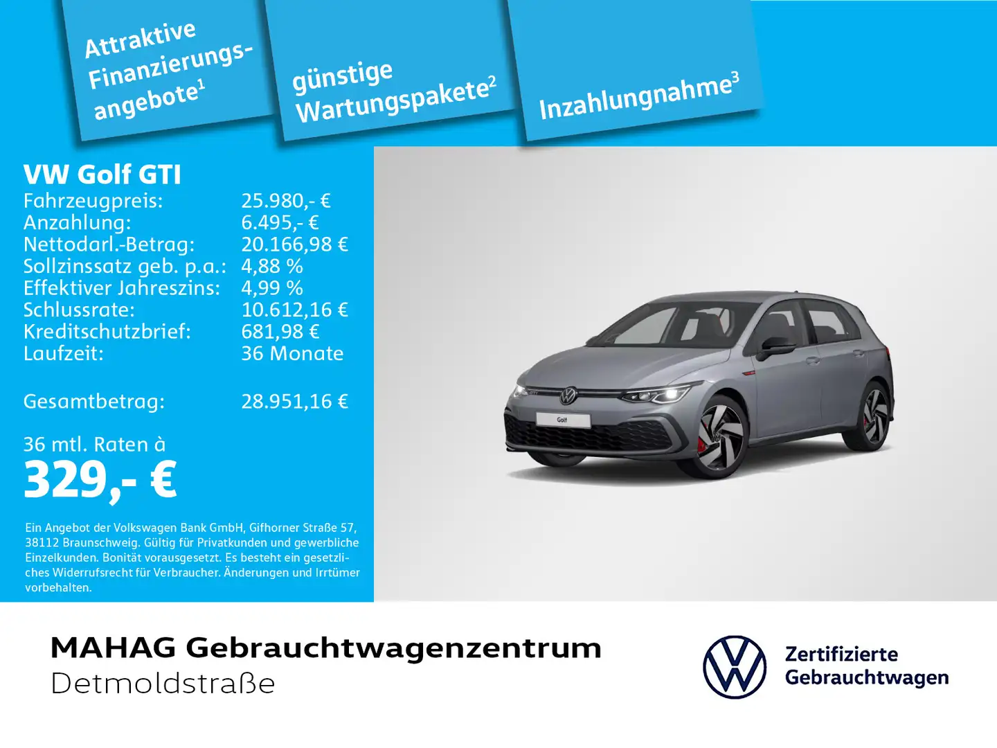 Volkswagen Golf GTI Golf VIII GTI 2.0 TSI LED+ Navi ParkAssist AppCo Grau - 1
