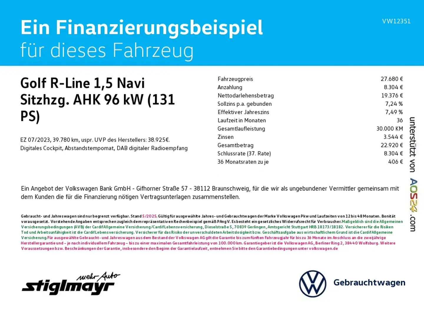 Volkswagen Golf R-Line 1,5 Navi Sitzhzg. AHK ACC Schwarz - 2