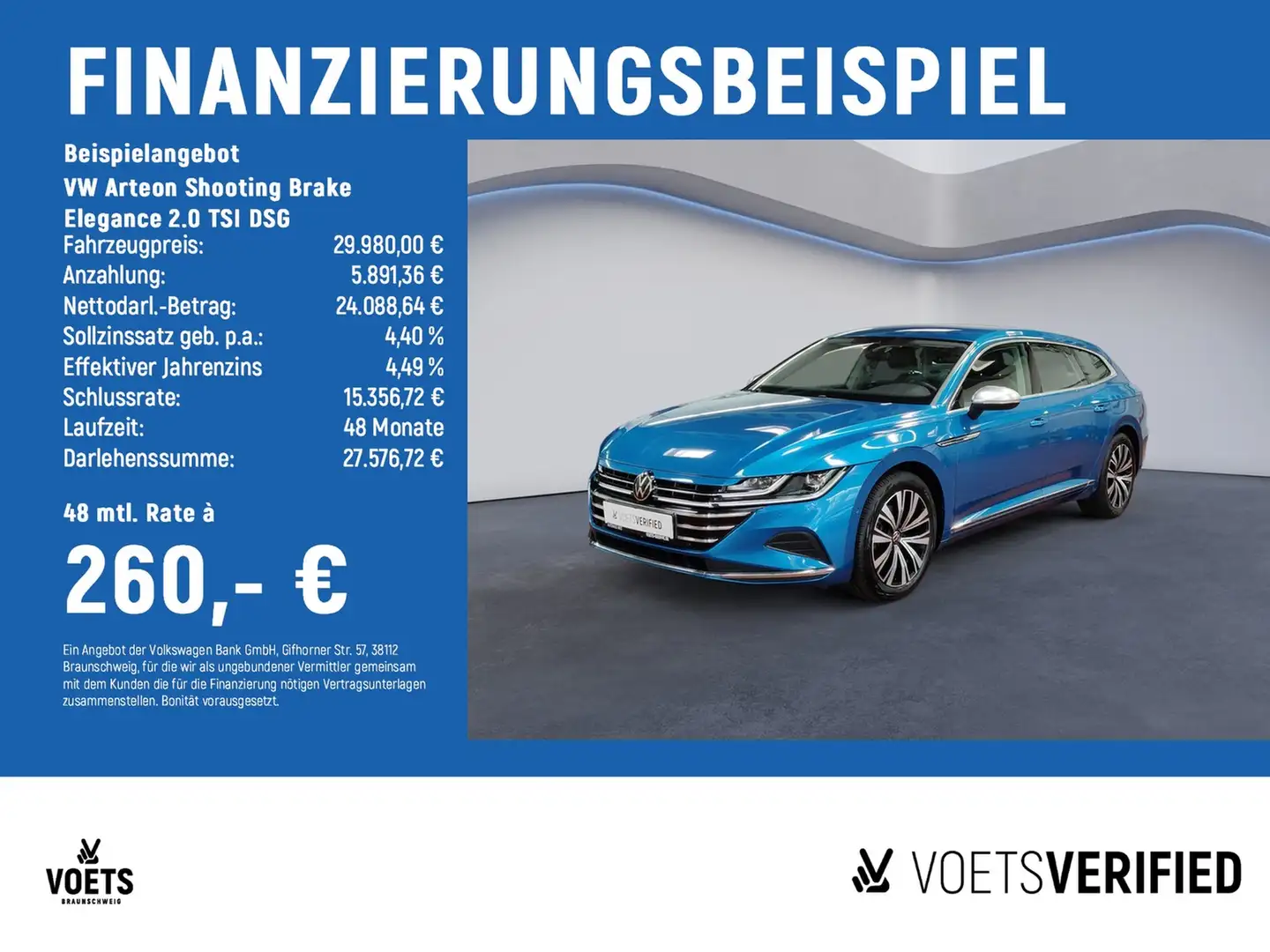 Volkswagen Arteon Shooting Brake Elegance 2.0 TSI DSG RearView+AH... Blau - 2