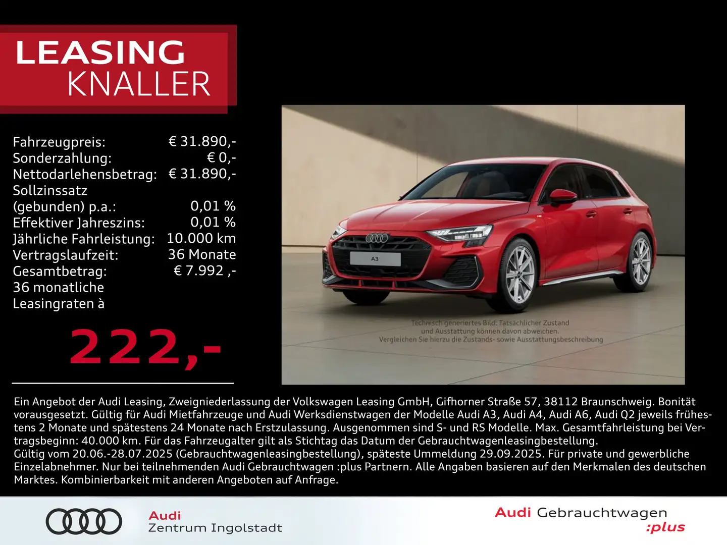 Audi A3 Sportback 35 TFSI S line LED NAVI ACC KAM 18" Rosso - 1