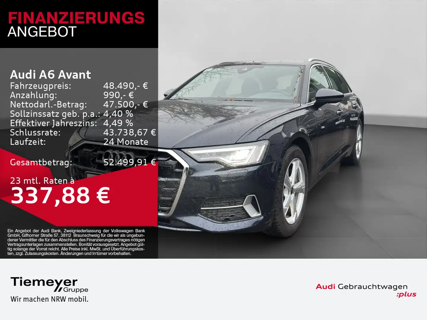 Audi A6 45 TFSI Q ADVANCED LM19 AHK LEDER MATRI Blau - 1