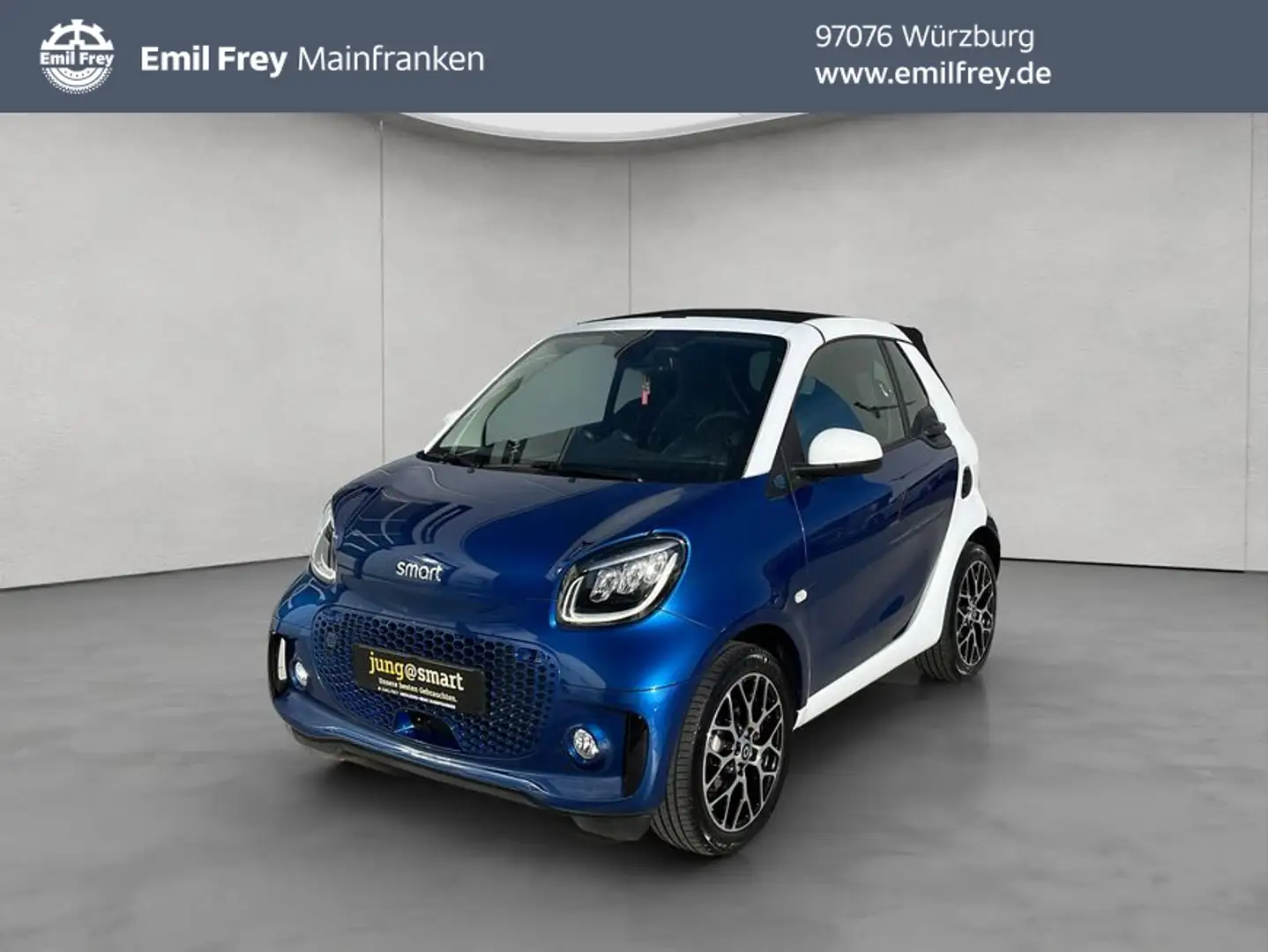 smart forTwo fortwo cabrio EQ prime Exclusive 22-KW Lader Blau - 1