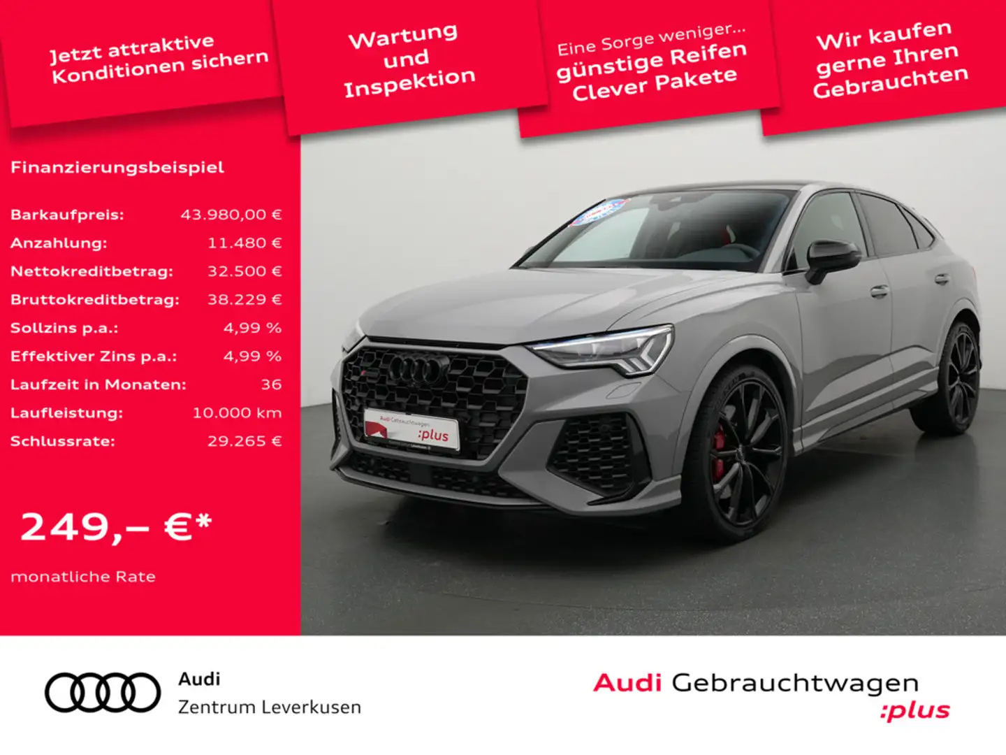 Audi RS Q3 Sportback quattro AHK PANO MATRIX SONOS Grau - 1