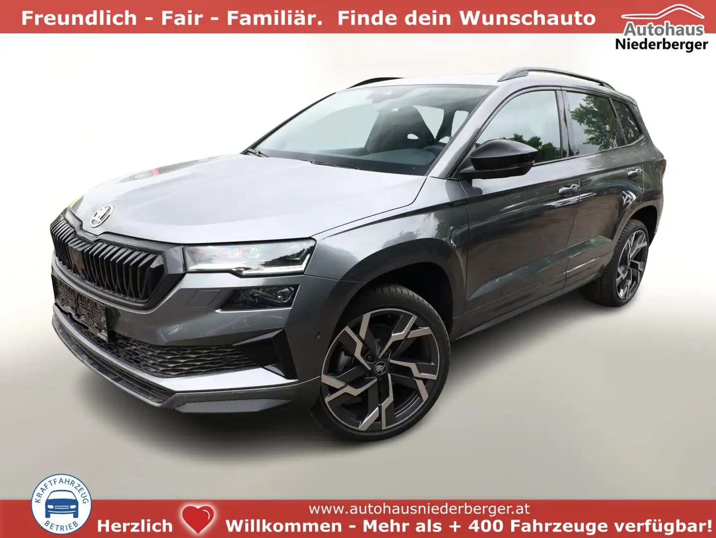 Skoda Karoq Sportline DSG Sportl AHK 19Z Matrix Nav 360° Ca... Grau - 1