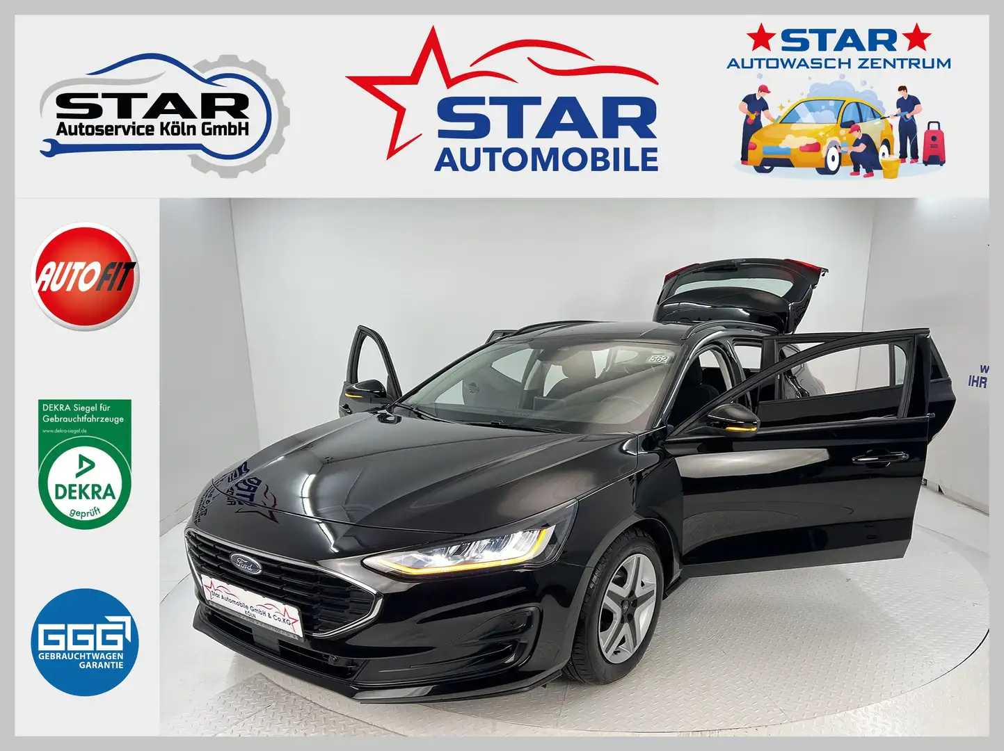 Ford Focus Turnier Cool&Connect*1,5-88KW*NAVI*CarPlay*TEMP*E6 Noir - 1