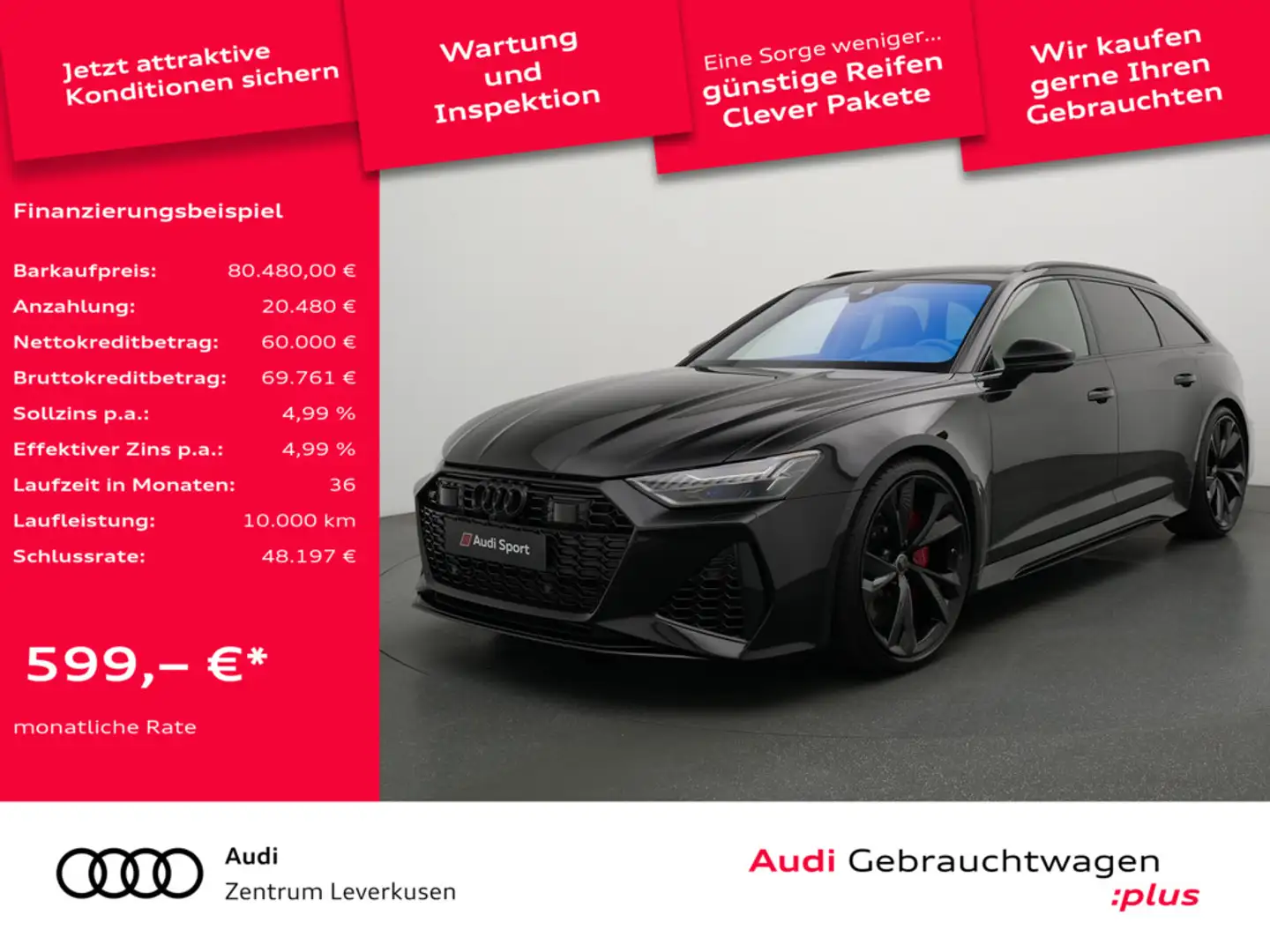 Audi RS6 ALLRADLENKUNG DYNAMIK-PLUS HUD MEMORY ACC Schwarz - 1