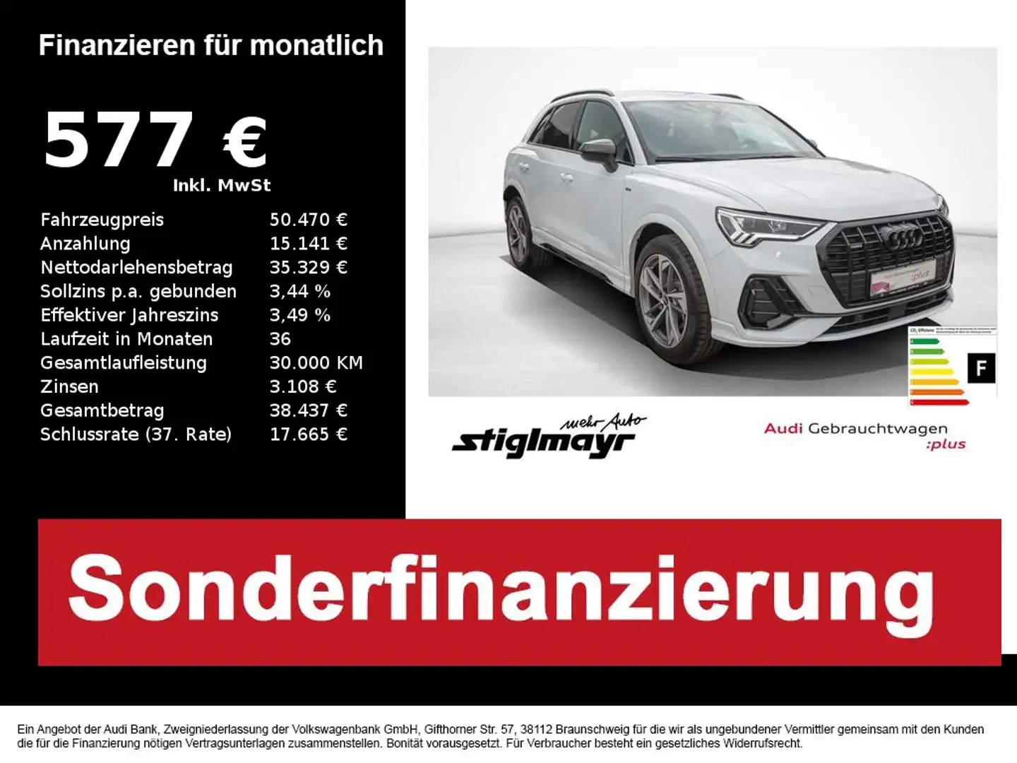 Audi Q3 S line 40 TDI quattro ACC+AHK+LED+NAVI+VC+19` Weiß - 1