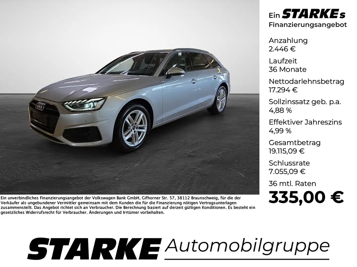 Audi A4 Avant 35 TDI S tronic basis Argent - 1