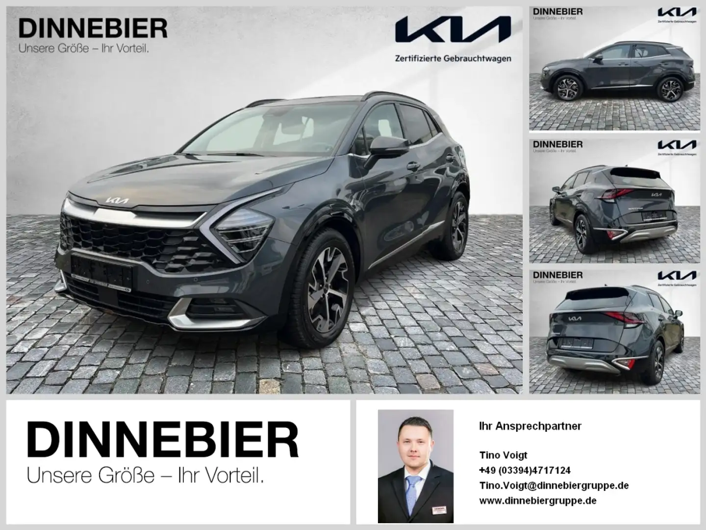 Kia Sportage Spirit 1.6T LED+360°+Glasdach+Navi Grijs - 1