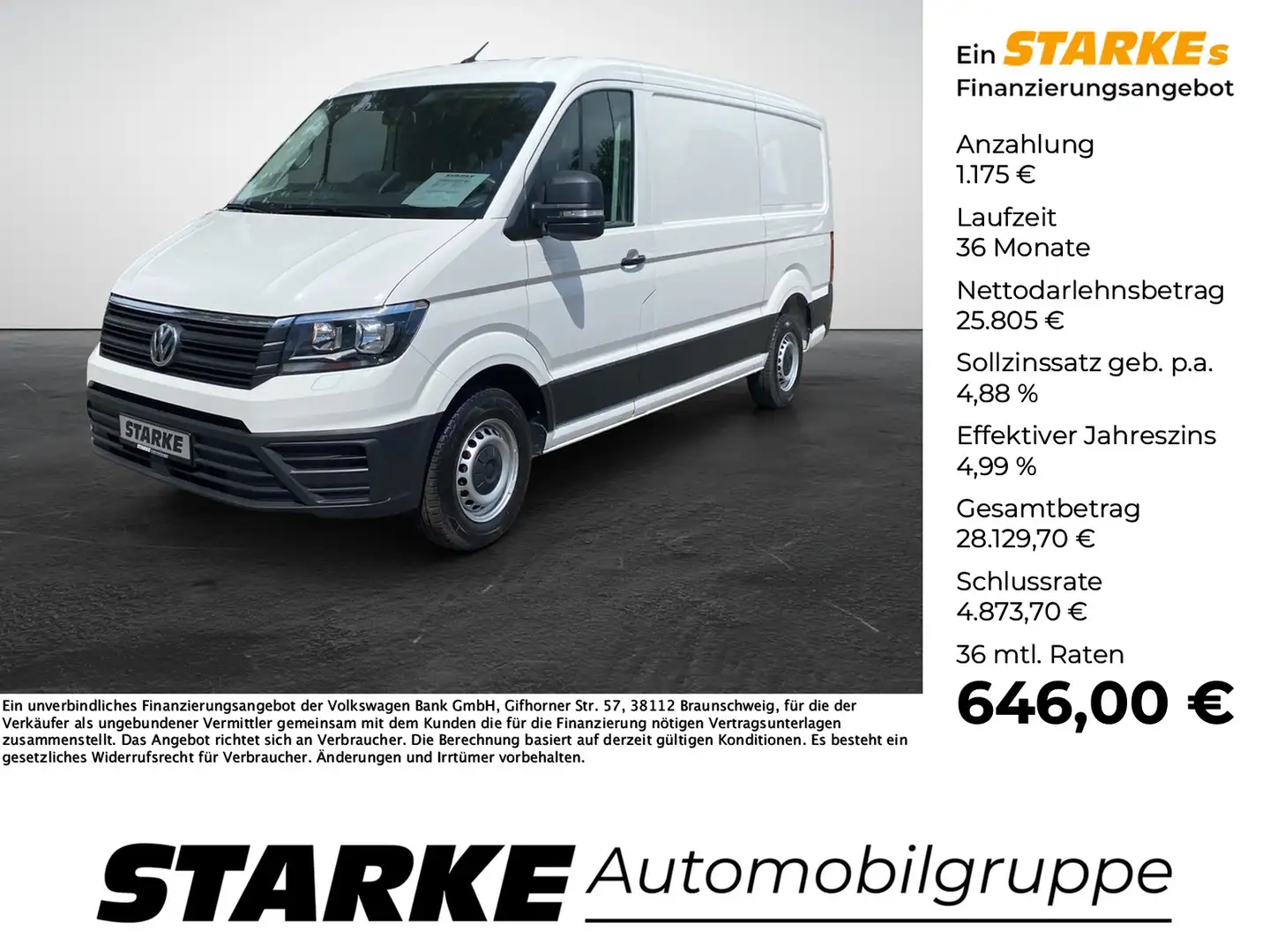 Volkswagen Crafter 35 Kasten 2.0 TDI Automatik mittellang L3H2 Weiß - 1